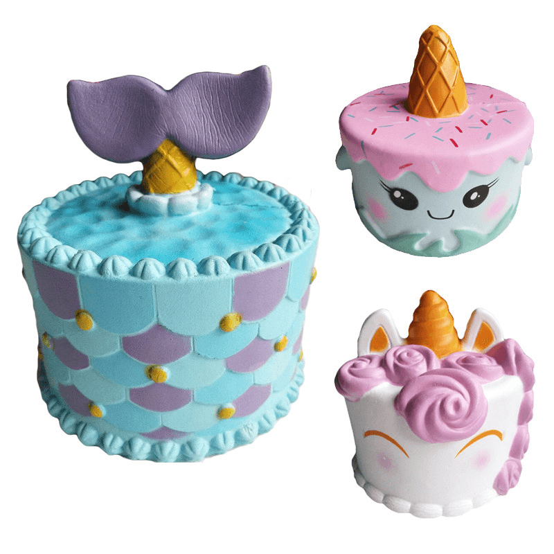 Cute Unicorn Cake Squishy 11*10CM Super Slow Rising Squeeze Cream Scented Original Package - MRSLM