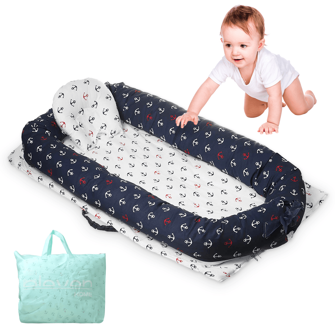 Folding Baby Bed Portable Kids Sleeping Basket Portable Infant Sleeper with Bumper Travel - MRSLM