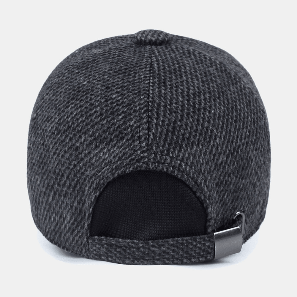 Men Winter Woolen Warm Cap Earmuffs Baseball Cap Hidden - MRSLM