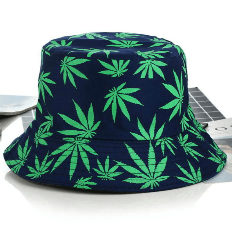 Hemp Leaf Fisherman Hat Cotton Maple Leaf Basin Hat Men and Women Fashion Fishing Hat Summer Outdoor Shade Sun Sat - MRSLM