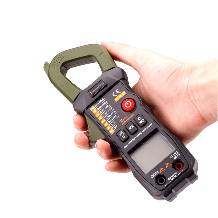 Borbede Digital Clamp Meter Multimeter Automatic Identification 6000 Counts DC AC Resistance Capacitance Diode NCV Tester Mini - MRSLM