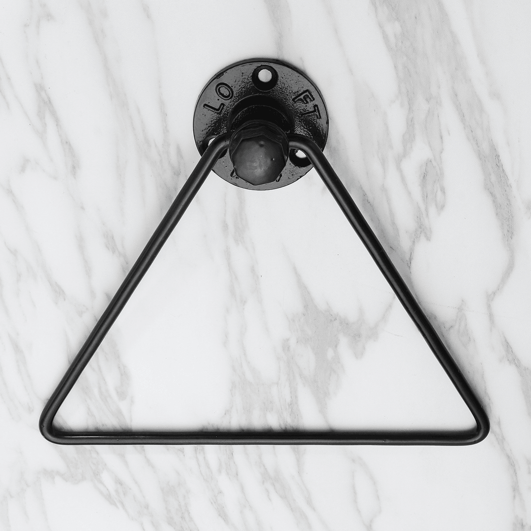 Wall Mounted Towel Holder Triangle Metal Bathroom Kitchen Hand Towel Rack - MRSLM