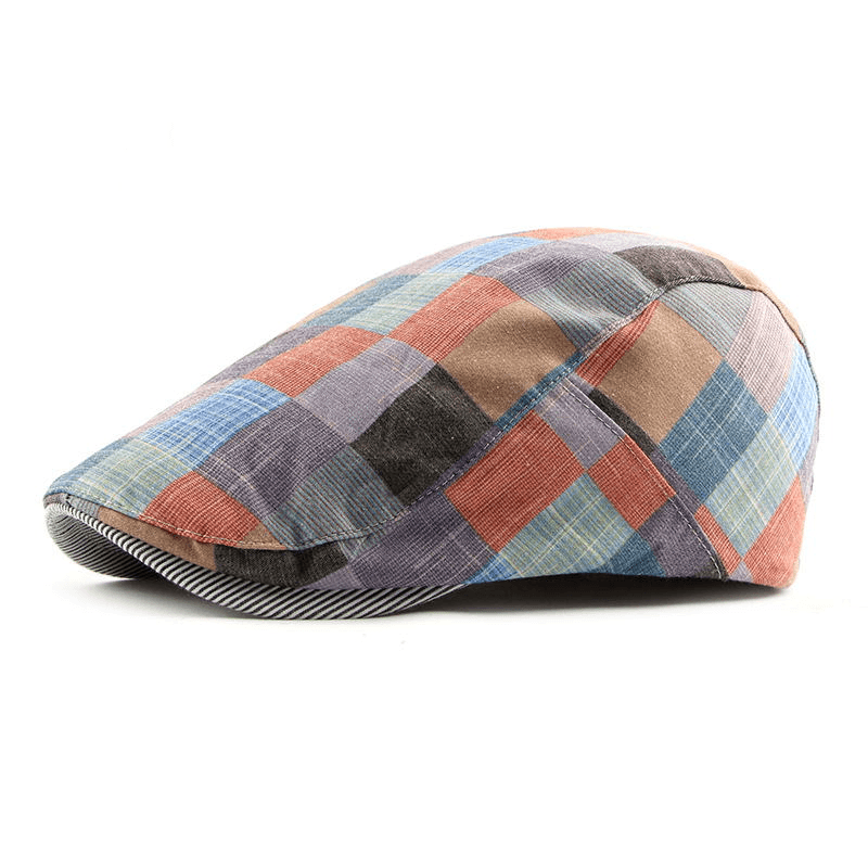 Peaked Cap Women British Checkered Beret - MRSLM