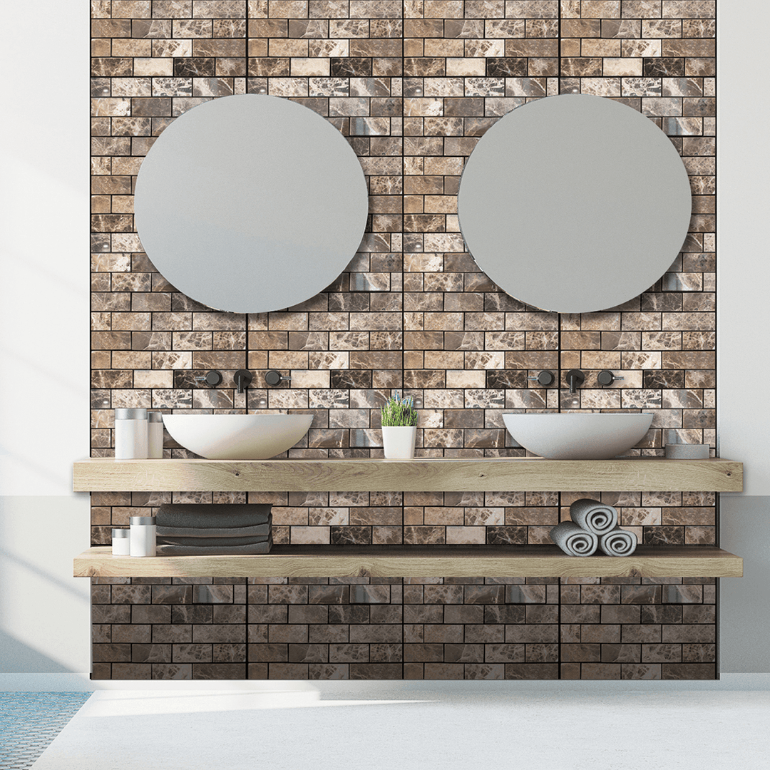 24Kind 3D Self Adhesive Wallpaper PE Foam Wall Sticker Tile Brick Home Wall Decoration - MRSLM