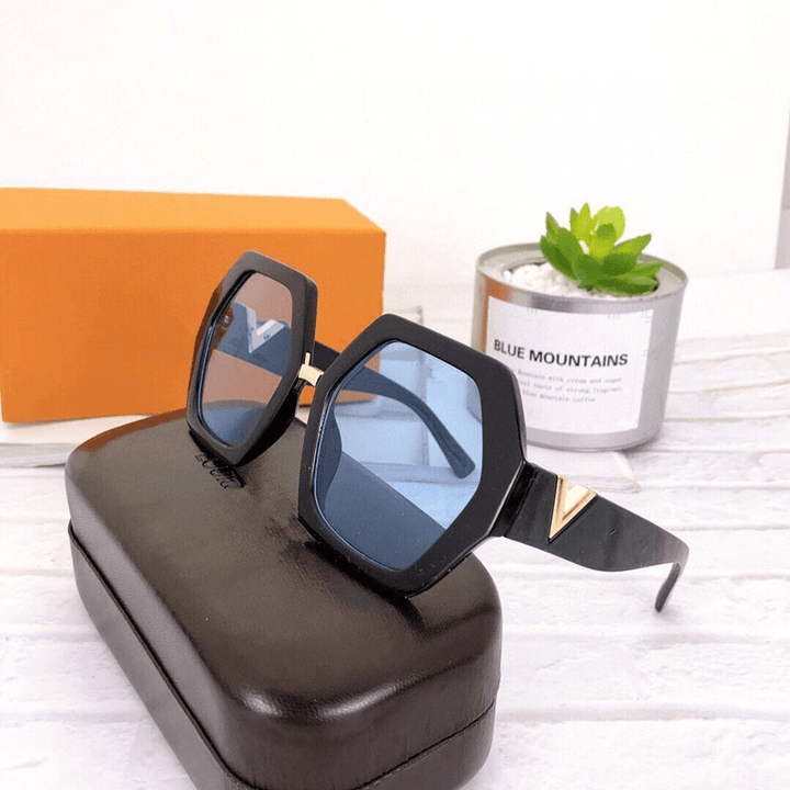 Fashionable Polygonal Wild Slim Big Frame Sunglasses - MRSLM