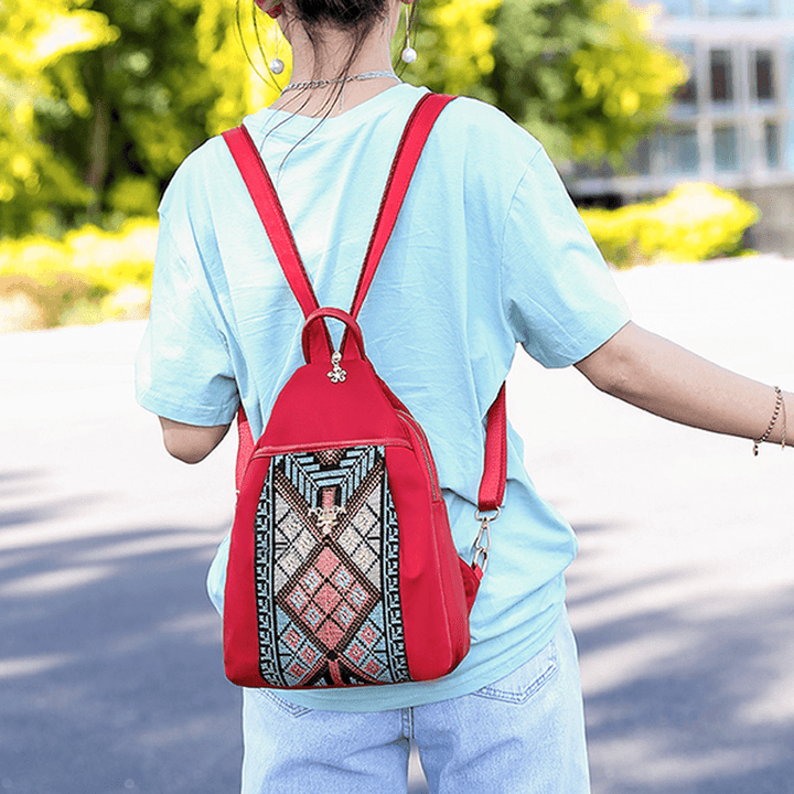 Women Fashion Elephant Pattern Embroidery Cute Chest Bag Backpack - MRSLM