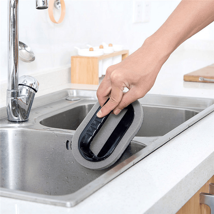Kitchen Accessories Magic Eraser Sponge with Handle Cleaning Sponge Brushes Kitchen Bathroom Strong Decontamination Brush - MRSLM