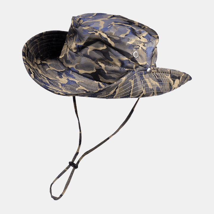 Men Camouflage 360 Degree Protection Wide Brim Outdoor Fishing Climbing UV Protection Waterproof Breathable Bucket Hat - MRSLM