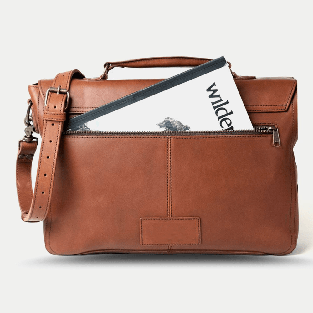 Men PU Leather Multifunction Vintage 15.6 Inch Laptop Anti-Theft Briefcase Messenger Bag Crossbody Bag - MRSLM