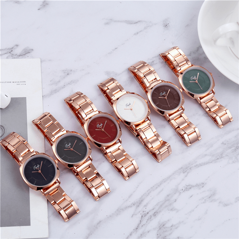 A0498 Fashion Waterproof Simple Dial Women Stainless Steel Strap Quartz Watch - MRSLM