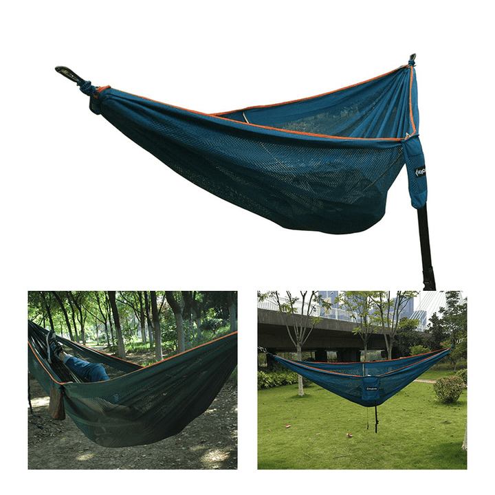 Ipree® HM2 270X150Cm Double Ice Silk Polyester Hammock 210T Nylon Swing Bed Max Load 300Kg - MRSLM