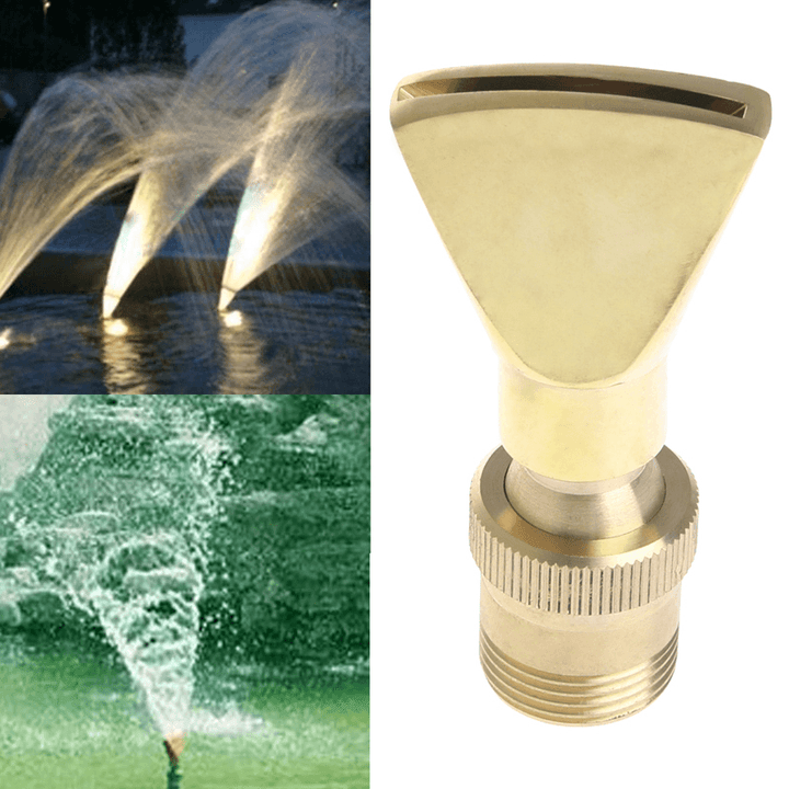 1/2" DN15 3/4" DN20 Garden Brass Fountain Pond Water Nozzle Fan Shape Sprinkler Spray Head - MRSLM