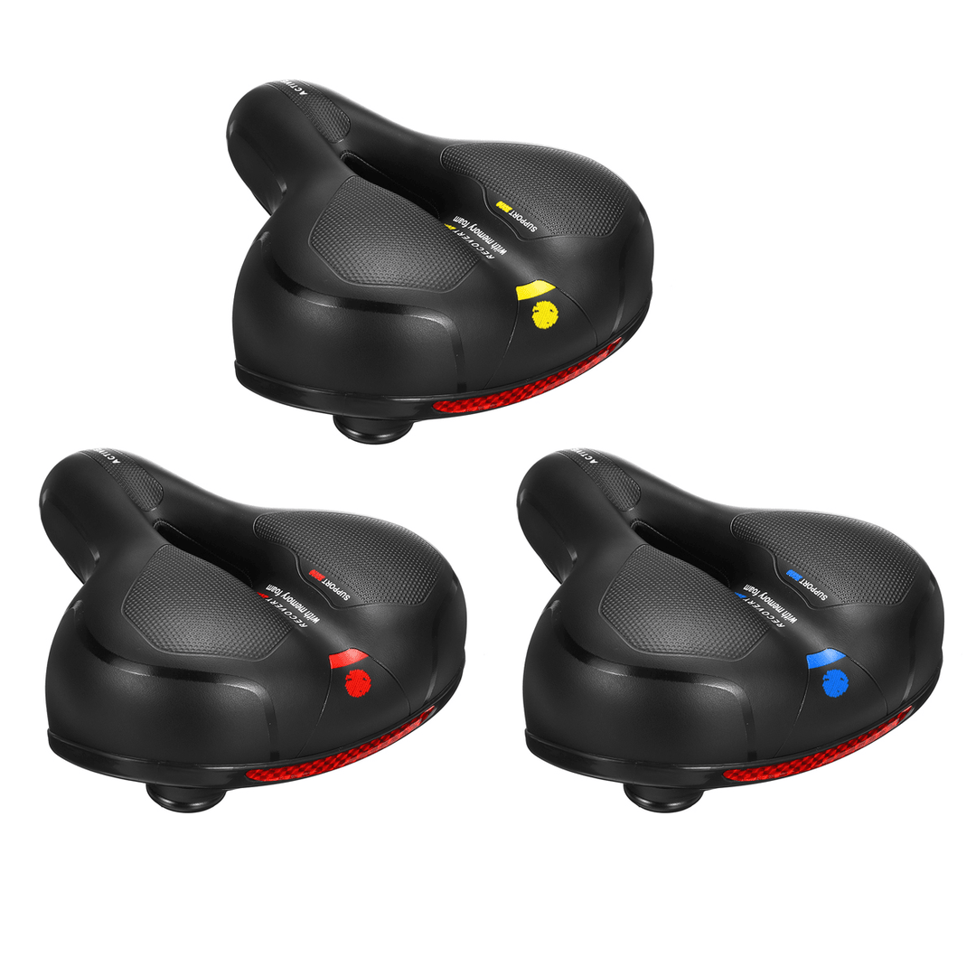 Extra Wide Breathable Comfy Cushioned Universal Bike Seat Waterproof Damping Bicycle Soft Padded Saddle - MRSLM