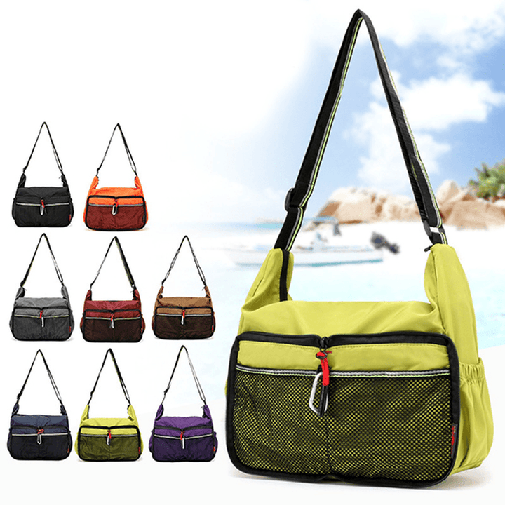 Women Nylon Waterproof Lightweight Daily Sports Shoulder Bag Crossbody Bag - MRSLM