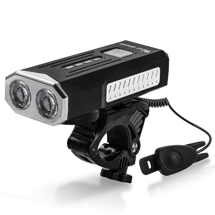 WEST BIKING 2XT6 1000Lumens 4000Mah 3Modes Bicycle Headlights with Speaker High-Capacity USB Charging Bicycle Horn Light - MRSLM