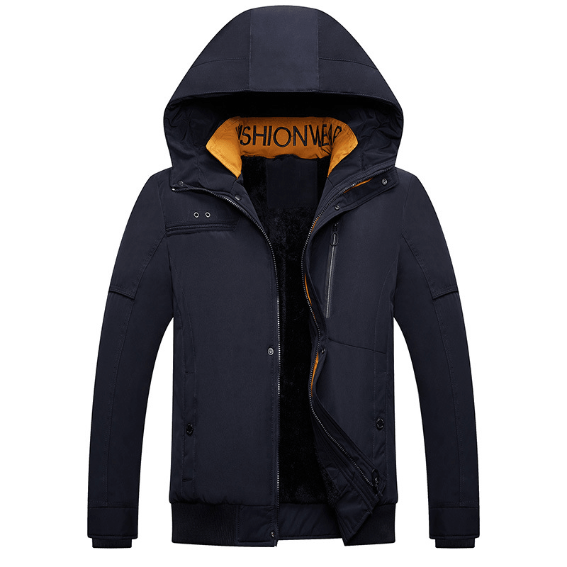 Mens Outdoor Waterproof Hooded Zipper Thickened Warm Coats - MRSLM