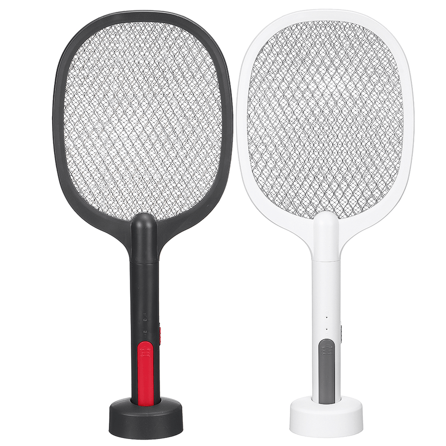 1200Mah 5V 2W Electronic Mosquito Swatter 368NM UV Light Fly Swatter with Light USB Charging Three-Layer Grid Fly Swatter - MRSLM