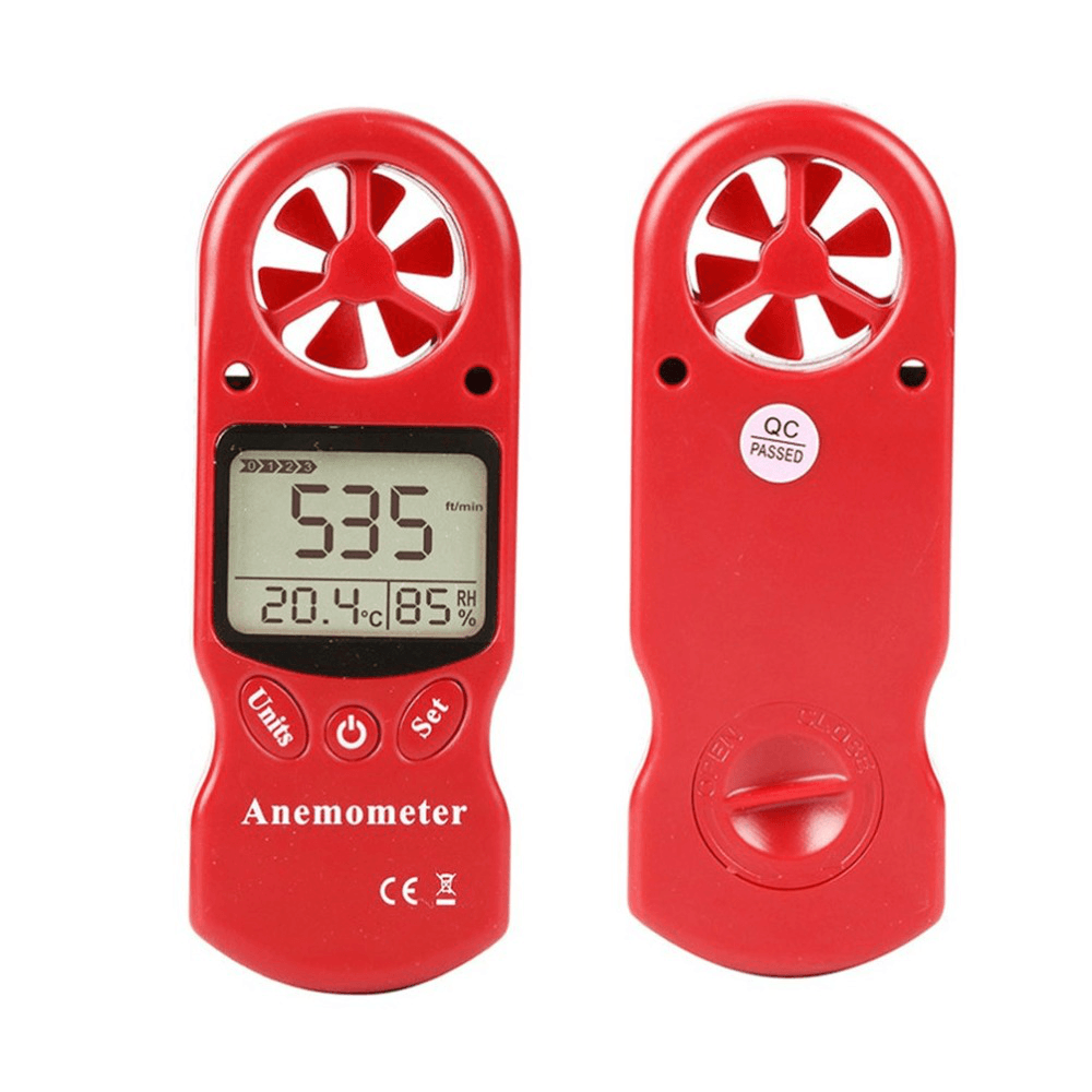 KT-300 Mini Multipurpose Anemometer Digital Anemometer LCD Wind Speed Temperature Humidity 3 in 1 Wind Speed Meter with Calibration Function - MRSLM