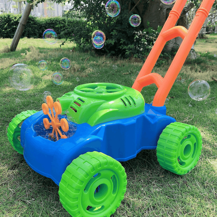 2 in 1 Children Automatic Bubble Machine+Garden Interactive Pushing Lawn Mower with Music Kids Toy Gift - MRSLM