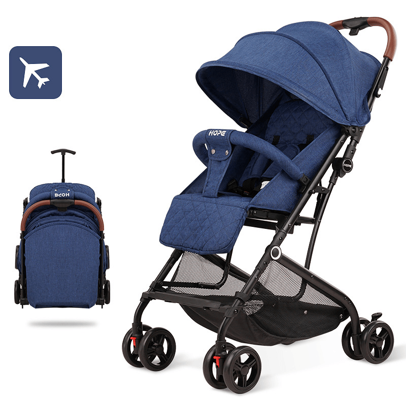 Foldable Portable Baby Stroller with Shock Absorbers Can Dide or Lie Down, Lightweight Kids Pushchairs for 0-3 Years Old Toddles - MRSLM