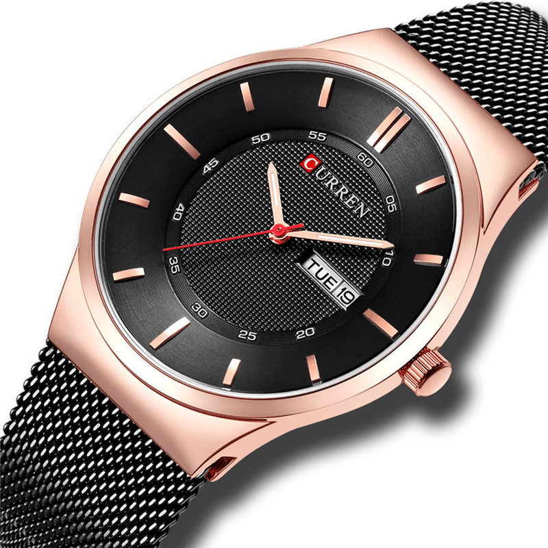 CURREN 8311 Ultra Thin Casual Style Quartz Watch Date Week Display Waterproof Men Watch - MRSLM