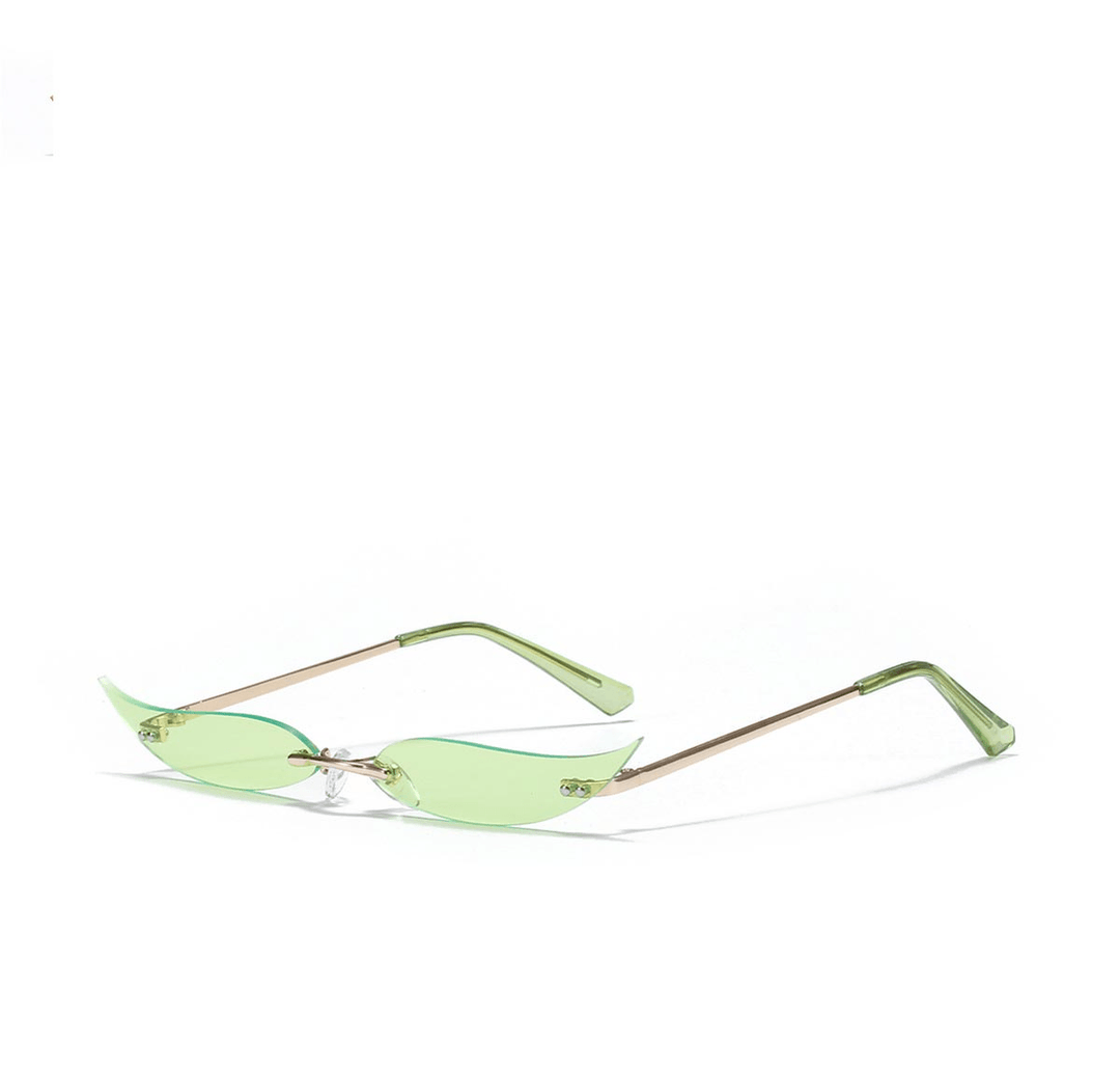 Rimless Metal Pointed Cat-Eye Sunglasses - MRSLM