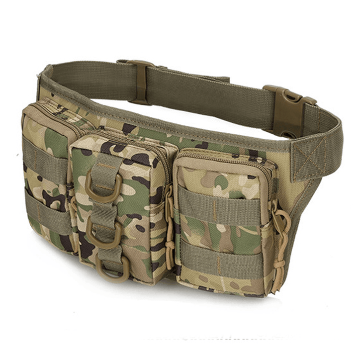 Men Nylon Outdooors Sportscamouflage Waist Bag Multifunctional Cycling Travling Waist Bag - MRSLM