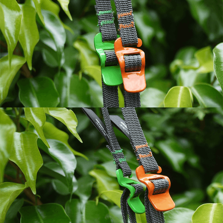 Outdoor Camp Binding Rope Tie-Up Ribbon Adjustable Puller Strap with Buckle Hook for Travel Luggage - MRSLM