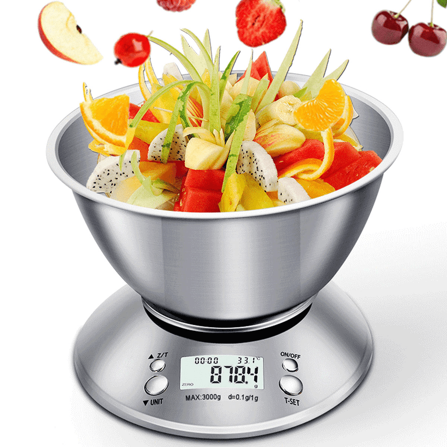 Digital Kitchen Scale LCD Display Stainless Steel Baking High Precision Removable Kitchen Scale - MRSLM