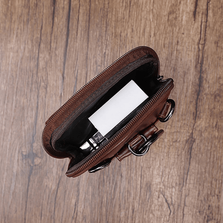 Men Genuine Leather Waist Bag Shoulder Phone Bag Crossbody B - MRSLM