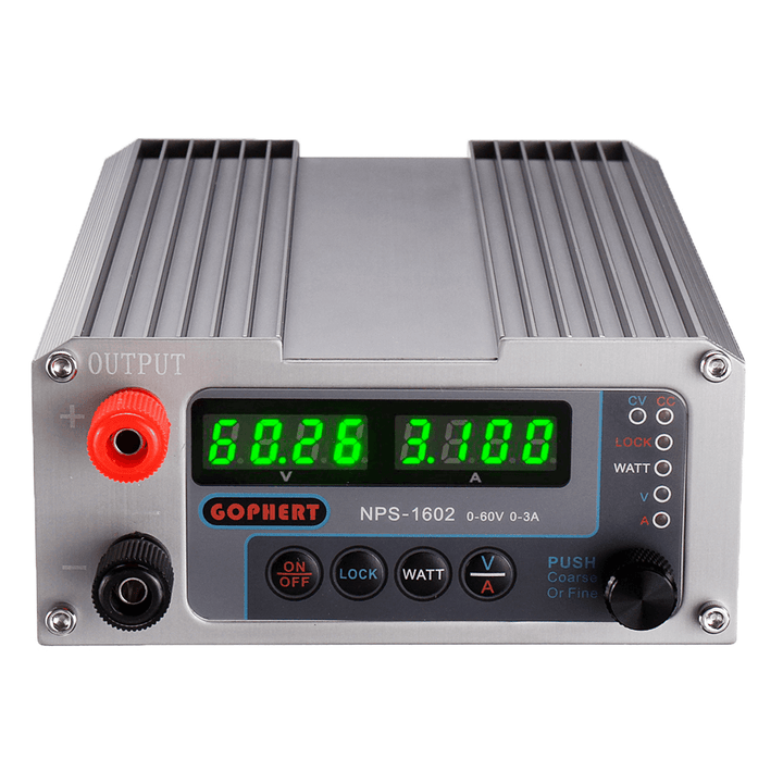 GOPHERT NPS-1602 0-60V 0-3A 110V/220V 180W Switching Digital Adjustable DC Power Supply - MRSLM