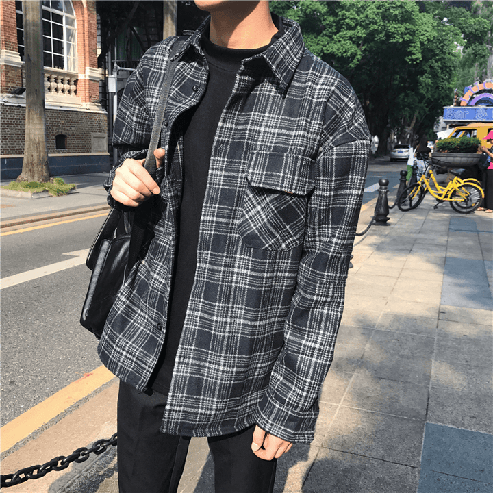 Korean Style Loose Long-Sleeved Shirts for Men and Women - MRSLM