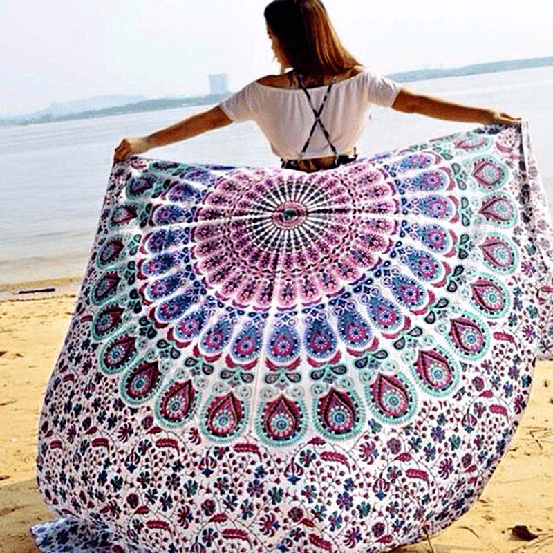 Honana WX-99 New 150X210Cm Bohemian Style Polyester Fiber Beach Towel Mat Tapestry Mandala Rectangle Bed Sheet - MRSLM