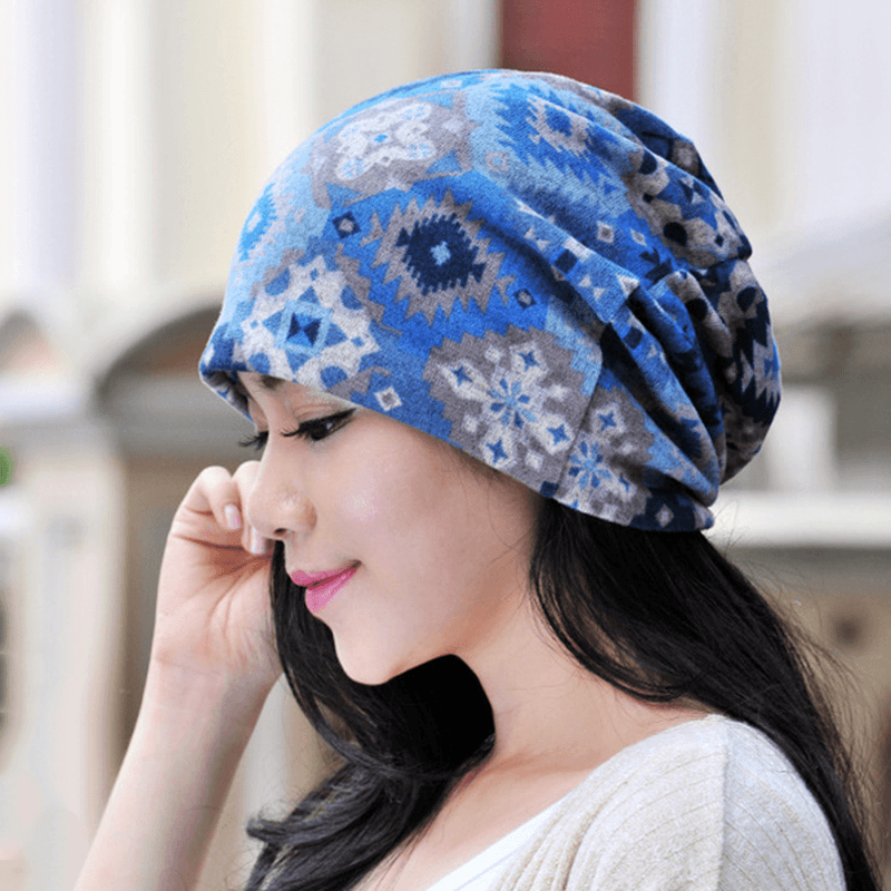 Women Hedging Cap Skullies Beanies Caps Bonnet Double Layer Windproof Cotton Scarf - MRSLM