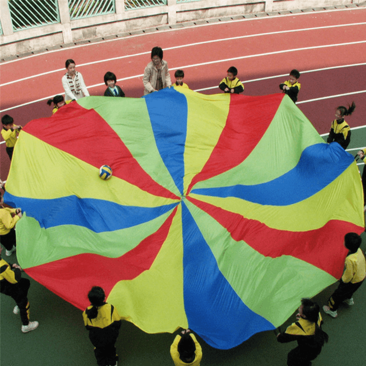 20Ft/6M Kids Play Rainbow Parachute Outdoor Game Park Flyer Development Exercise - MRSLM