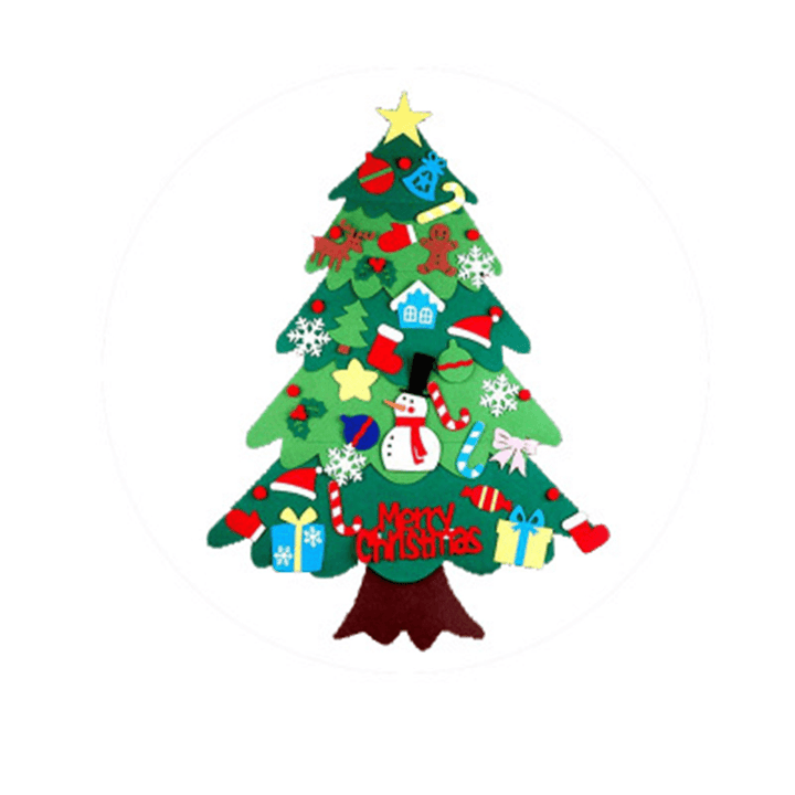 2020 Christmas Decor DIY Felt Christmas Tree for Home New Year Gifts Christmas Ornaments Santa Claus LED Xmas Tree - MRSLM