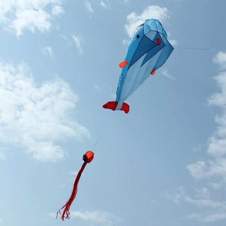 3D Huge Soft Parafoil Blue Dolphin Kite Outdoor Sport Entertainment Kite Frameless - MRSLM