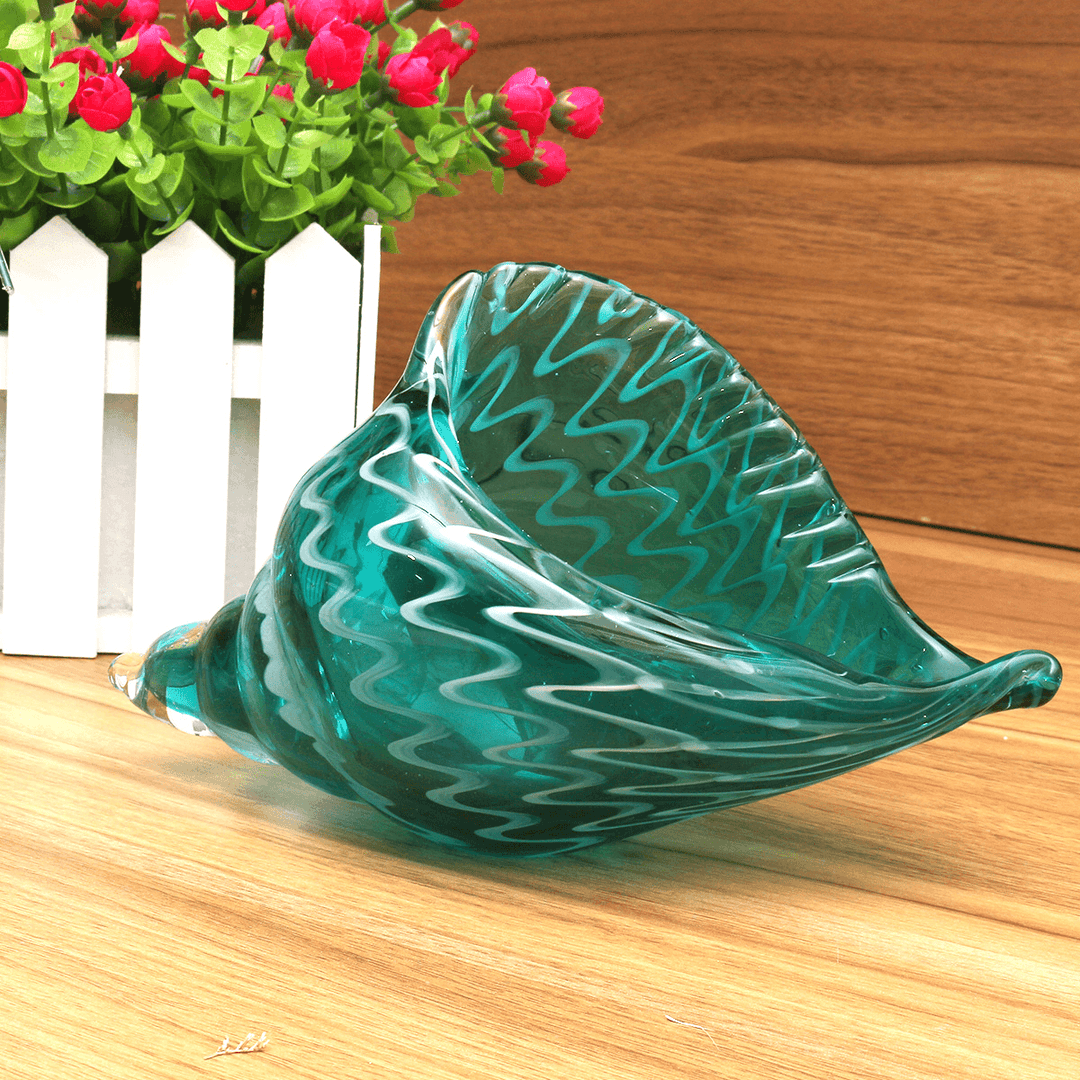 Hand Blown Glass Murano Art Seashell Conch Sculpture Ocean Figurines Home Room Decorations - MRSLM