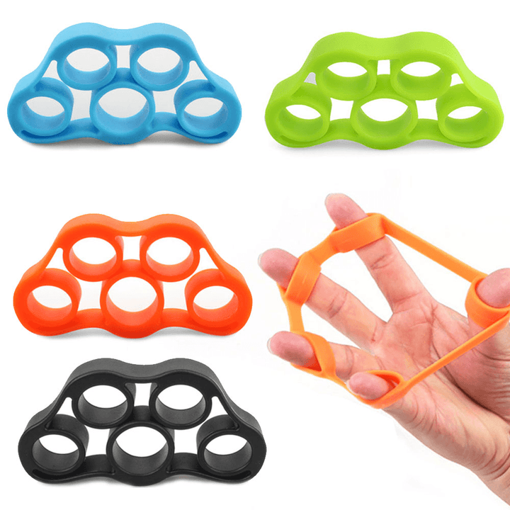 KALOAD 5 Pcs/Set Hand Grip Strengthener 10-60Kg Adjustable Resistance Finger Exerciser Stretcher Grip Ring Stress Relief Grip Ball - MRSLM