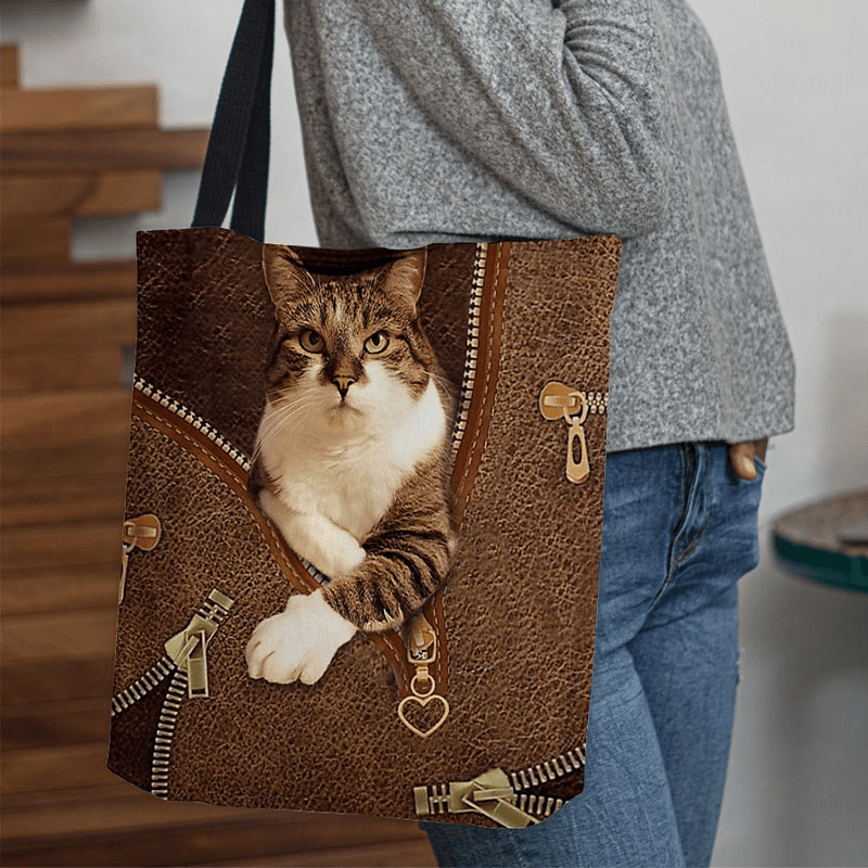 Women Felt Cute 3D Three-Dimensional Cartoon Cat Pattern Shoulder Bag Handbag Tote - MRSLM