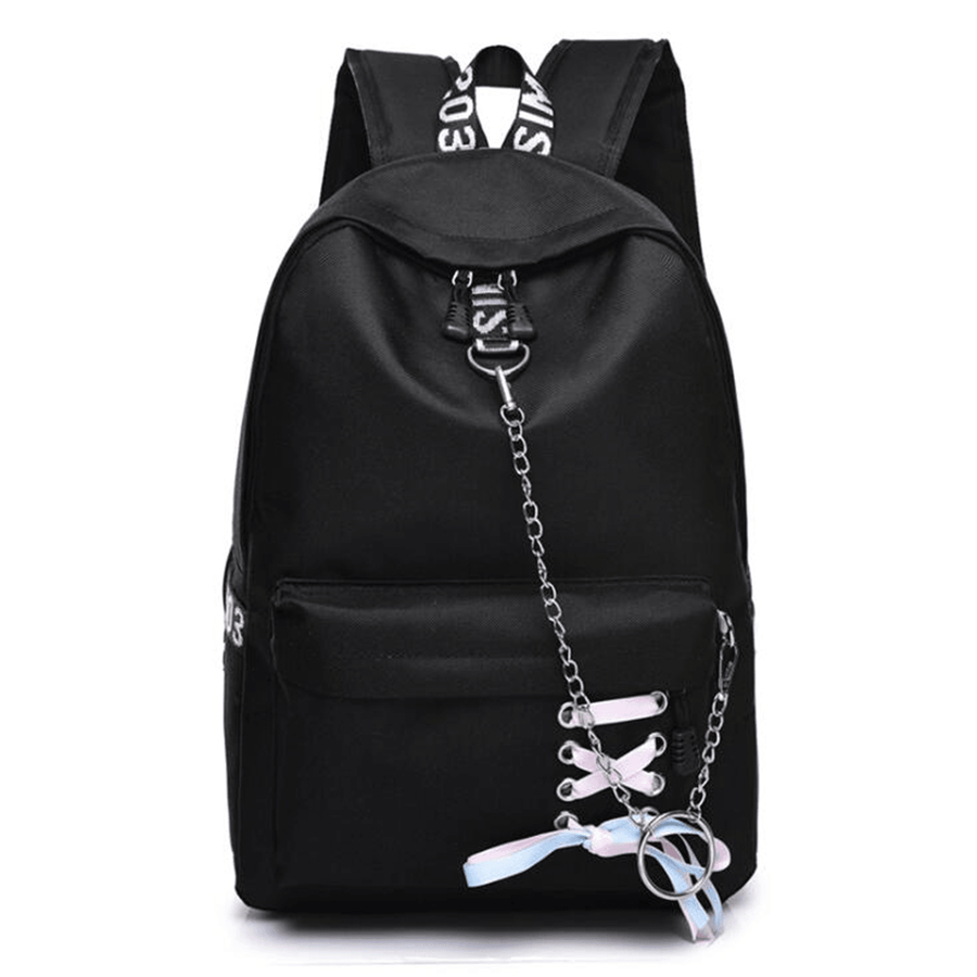 17L Outdoor Travel Backpack Waterproof Nylon School Rucksack Girls Women Bag with Headphone Jack - MRSLM