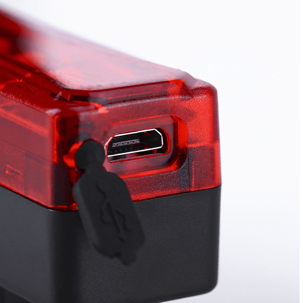 BIKIGHT Bicycle Rear Light 4 Modes Adjustable USB Rechargeable Waterproof Bike LED Taillight Helmet Safety Warning Lamp - MRSLM