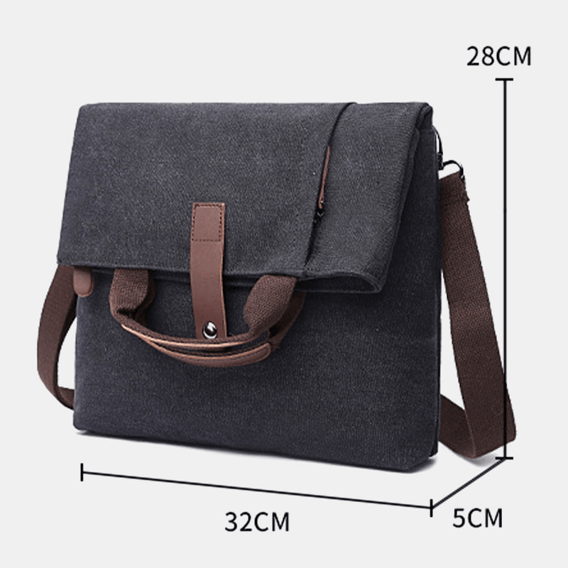 Men Canvas Anti-Theft Water-Resistant Vintage Messenger Bag Shoulder Bag Crossbody Bag Handbag - MRSLM