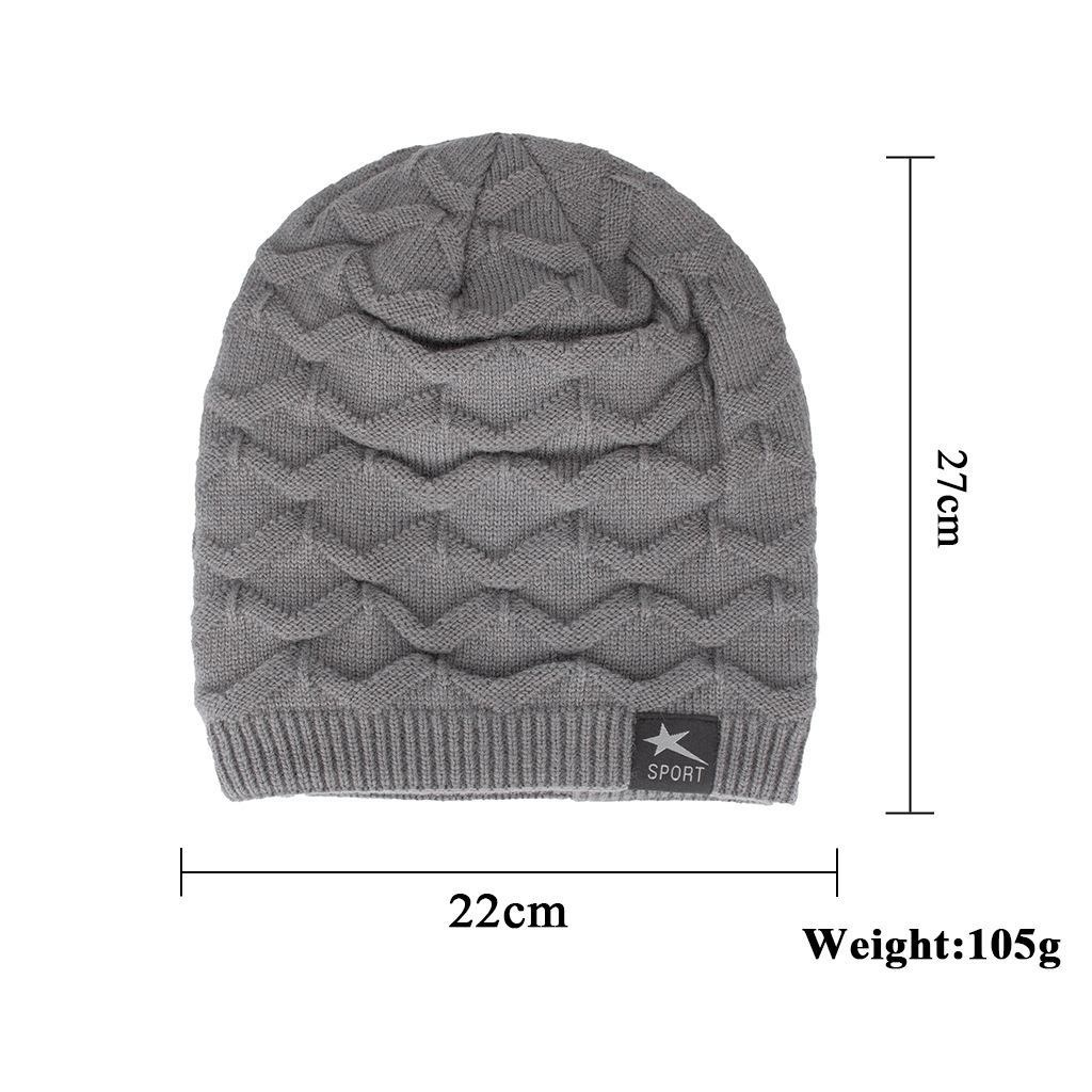 Men'S Knitted Woolen Thick Warm Toe Cap Sports Cap - MRSLM