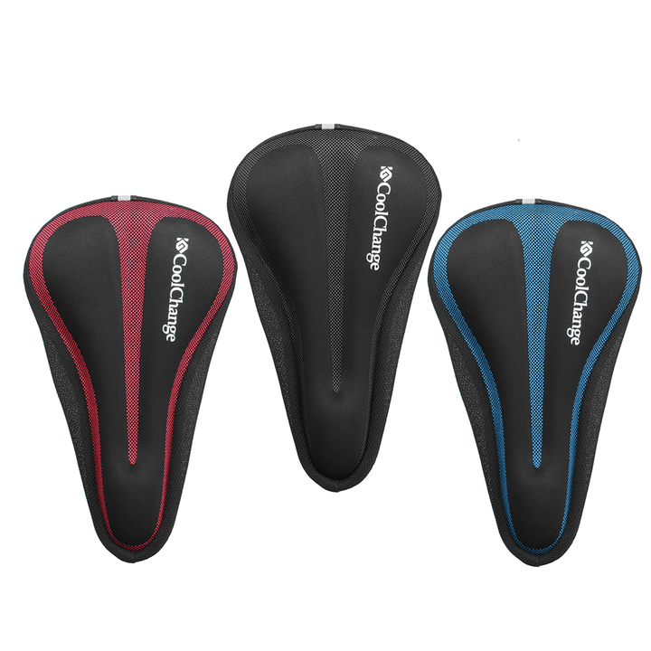 Coolchange Soft Breathable Bike Saddle Cushion Cover Shookproof Silicone Seat Pad for Road Bicycle MTB Bikes - MRSLM