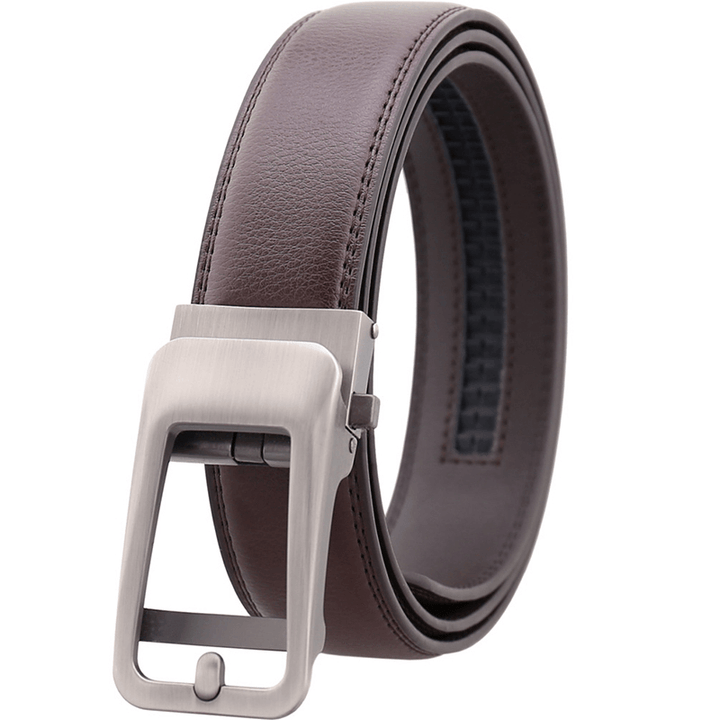 125CM Men'S Cowhide Automatic Buckle Belt Leather Waistband - MRSLM