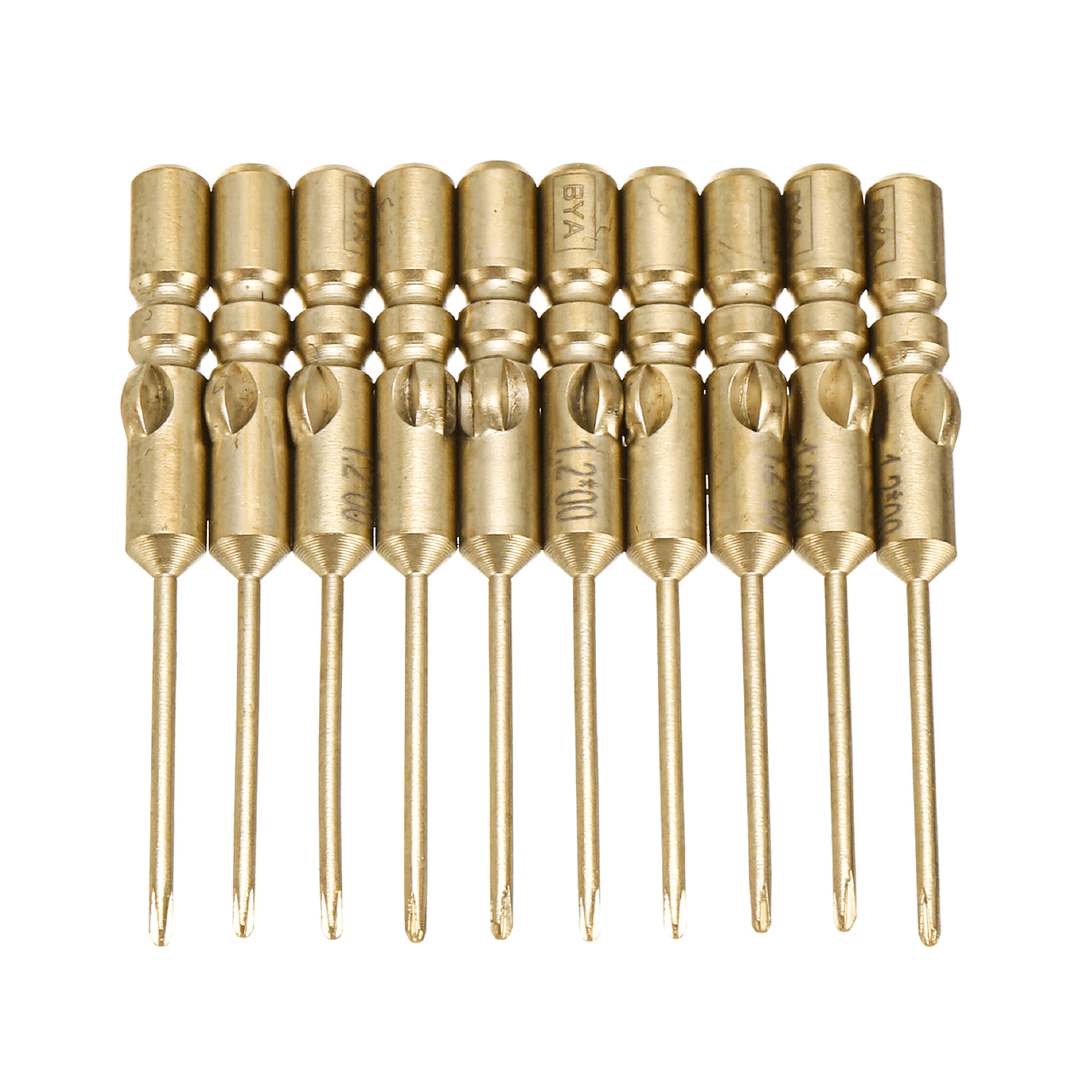 10Pcs 40Mm Magnetic Screwdriver Bits Hex Cross Head PH0 PH1 PH2 Bit for Electric Screwdriver - MRSLM