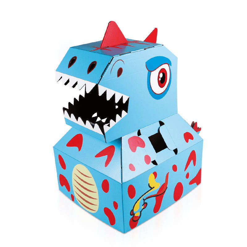 Wear a Carton Dinosaur DIY to Make Toy Puzzles - MRSLM