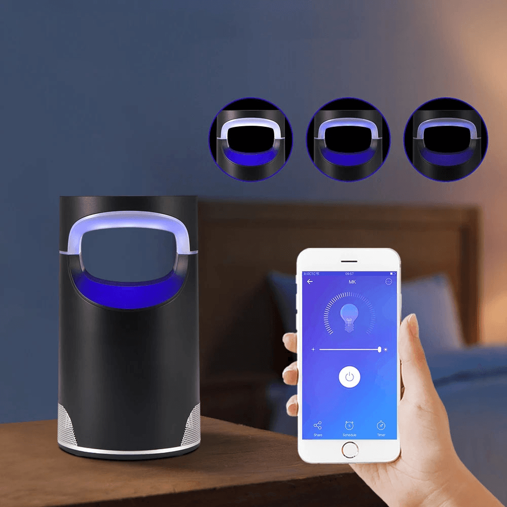 Intelligent Wifi Photocatalyst Mosquito Killer Lamp Voice Control USB Charging Insect Repellent Mosquito Killer LED Light Trap for Indoor Bedroom Office - MRSLM