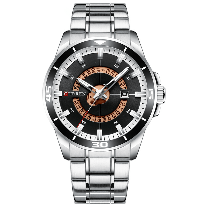 CURREN 8359 Calendar Full Steel Business Style Men Waterproof Quartz Watch - MRSLM